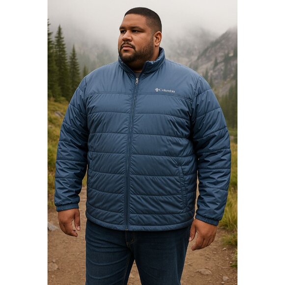 Columbia Omni-Heat Insulated Puffer Jacket Blue Men's XXL - Picture 1 of 6